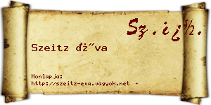 Szeitz Éva névjegykártya