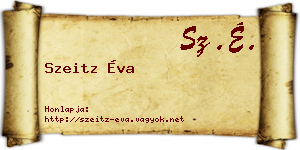 Szeitz Éva névjegykártya
